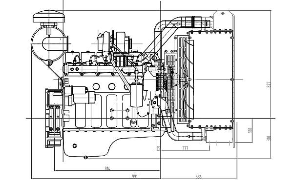 6BTAA5.9-G2東風(fēng)康明斯發(fā)動(dòng)機(jī)外形尺寸側(cè)視圖.png