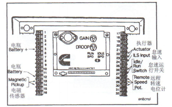 電子調速器端子接線圖-康明斯柴油發(fā)電機組速度控制.png