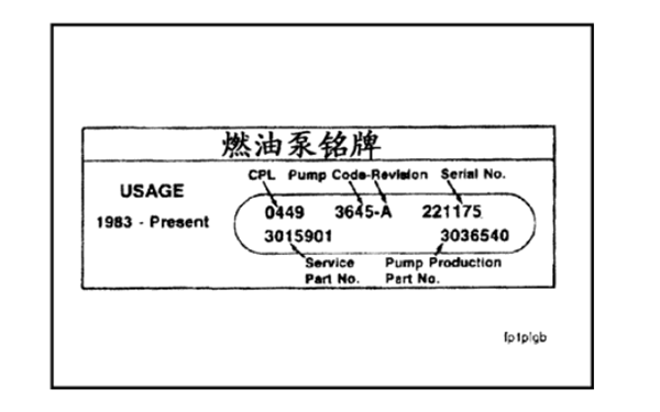 燃油泵銘牌位置圖-柴油發(fā)電機(jī)組.png