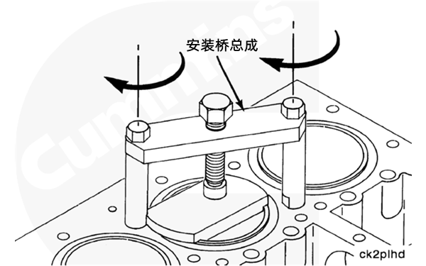 柴油發(fā)電機(jī)缸套突出量測(cè)量步驟-安裝橋總成、缸蓋螺釘.png