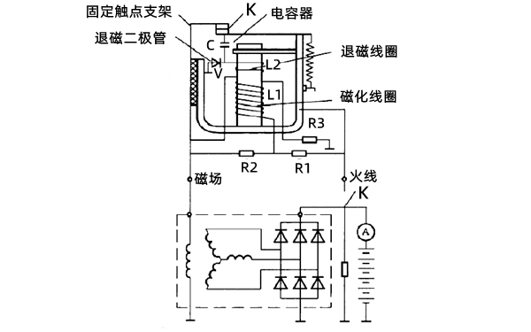 充電機(jī)單級(jí)觸點(diǎn)式調(diào)節(jié)器電路圖-柴油發(fā)電機(jī)組.png