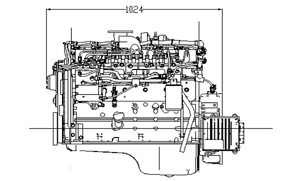 QSB5.9-G31東風(fēng)康明斯發(fā)動(dòng)機(jī)外形尺寸側(cè)視圖.png