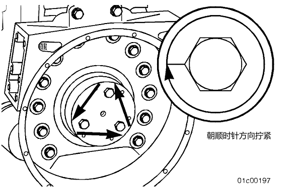 柴油機(jī)飛輪安裝螺釘擰緊方向.png