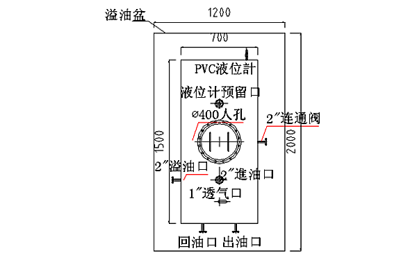 1000L柴油發(fā)電機(jī)日用油箱平面圖.png