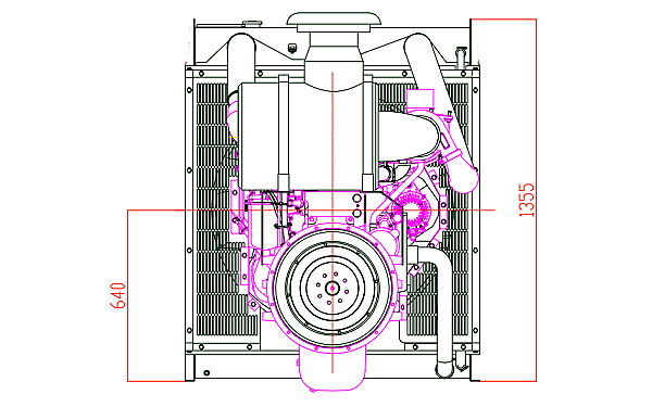 QSL8.9-G33東風(fēng)康明斯發(fā)動機(jī)外形尺寸后視圖.png