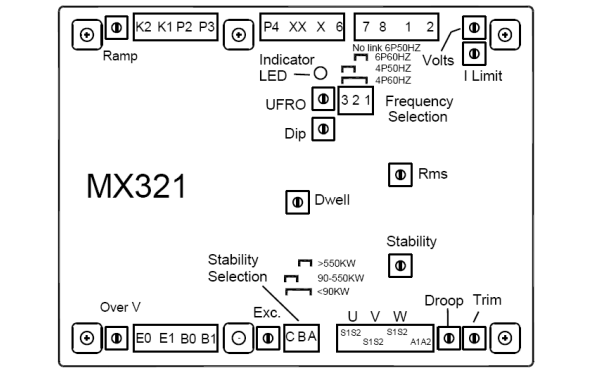 斯坦福發(fā)電機(jī)MX321電壓調(diào)節(jié)器接線(xiàn)端子.png