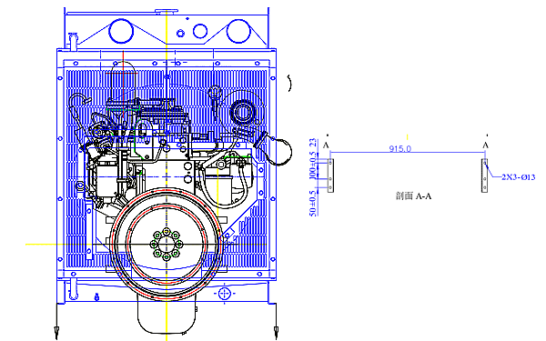 6LTAA8.9-G2東風(fēng)康明斯發(fā)動(dòng)機(jī)外形尺寸后視圖.png