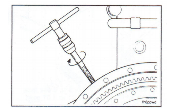 轉(zhuǎn)速傳感器安裝圖步驟五（攻絲）-柴油發(fā)電機(jī)組.png