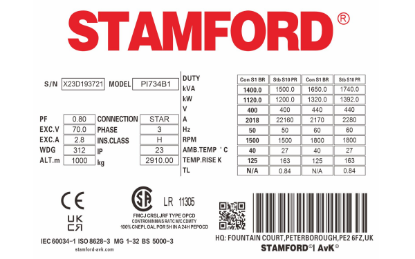 斯坦福發(fā)電機PI734B1銘牌樣板和參數.png