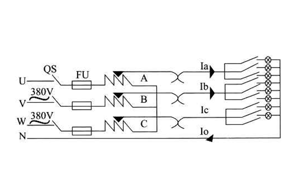 三相不對(duì)稱負(fù)載試驗(yàn)接線電路圖-柴油發(fā)電機(jī)組.png